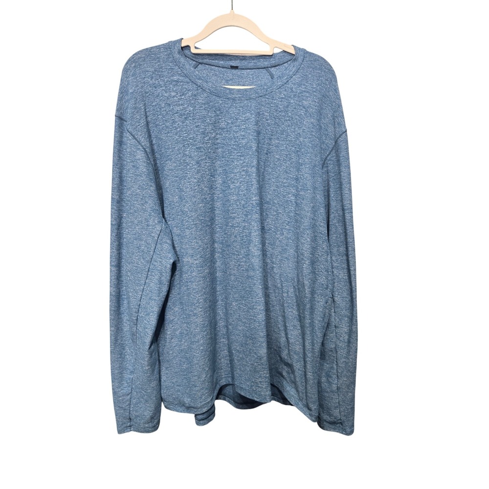 Lululemon Surge Warm Long Sleeve Shirt Mens XXL Blue Heathered Pullover